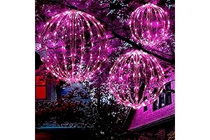 3 Pack PINK Light Ball Christmas Tree Decorations Large