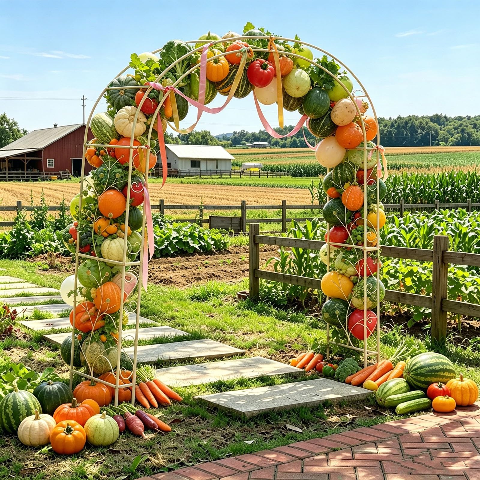 Metalowa Łukowa Pergola Ogrodowa Z Ławeczką I Kratką Na Pnącza – Idealna Dekoracja Na Śluby I Przyjęcia | White,150cm