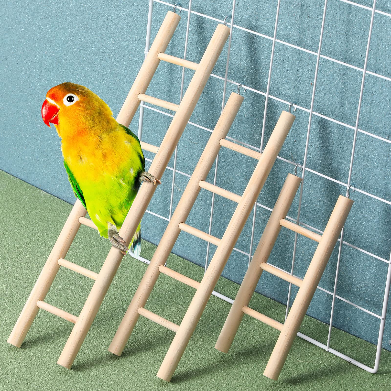 Snapklik.com : 6 Pcs Wood Step Ladder For Bird, Hanging Bird Ladder ...