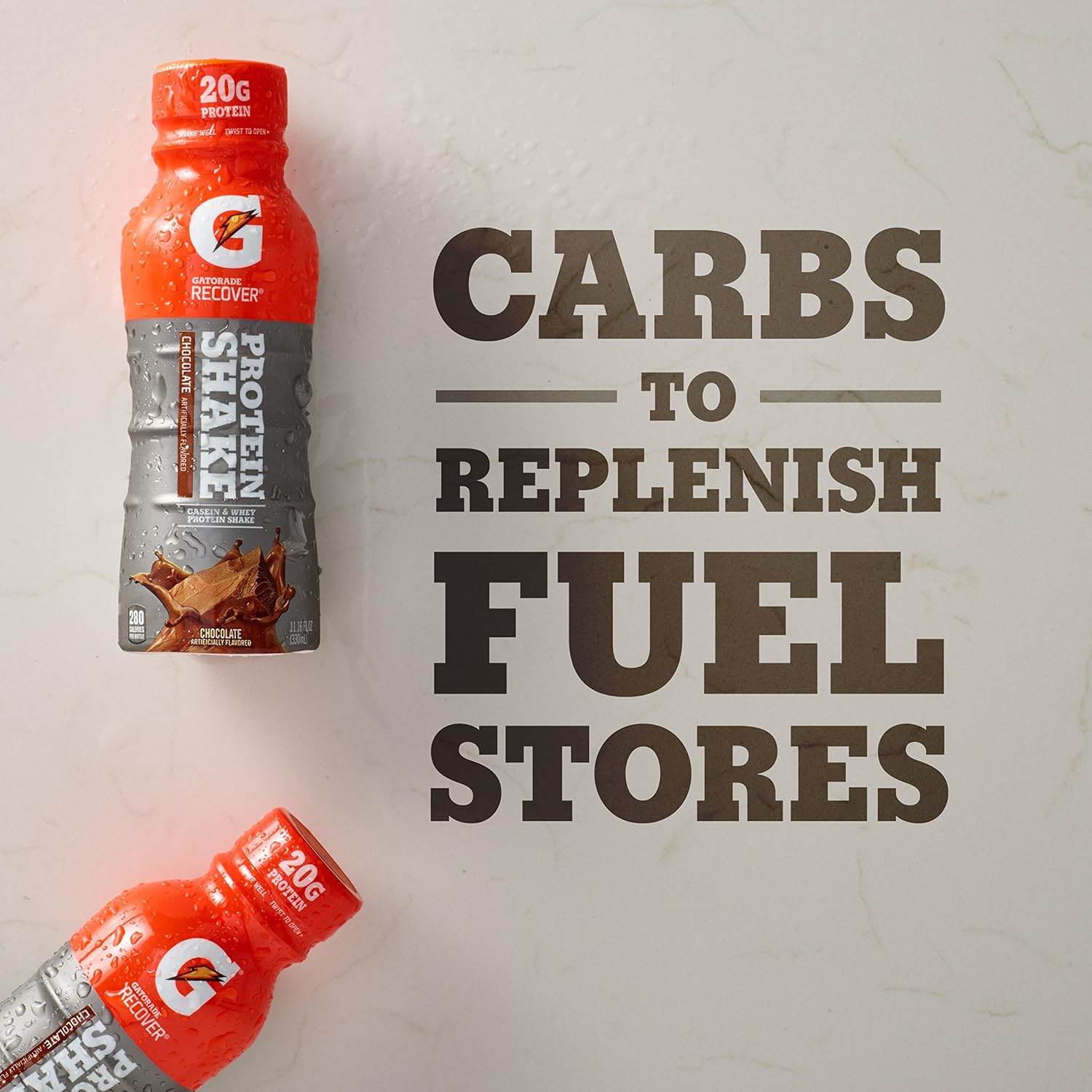 Gatorade Recover Protein Shake,Chocolate,20g Protein,11.6 fl oz Plastic Bottle,(Pack of 24)