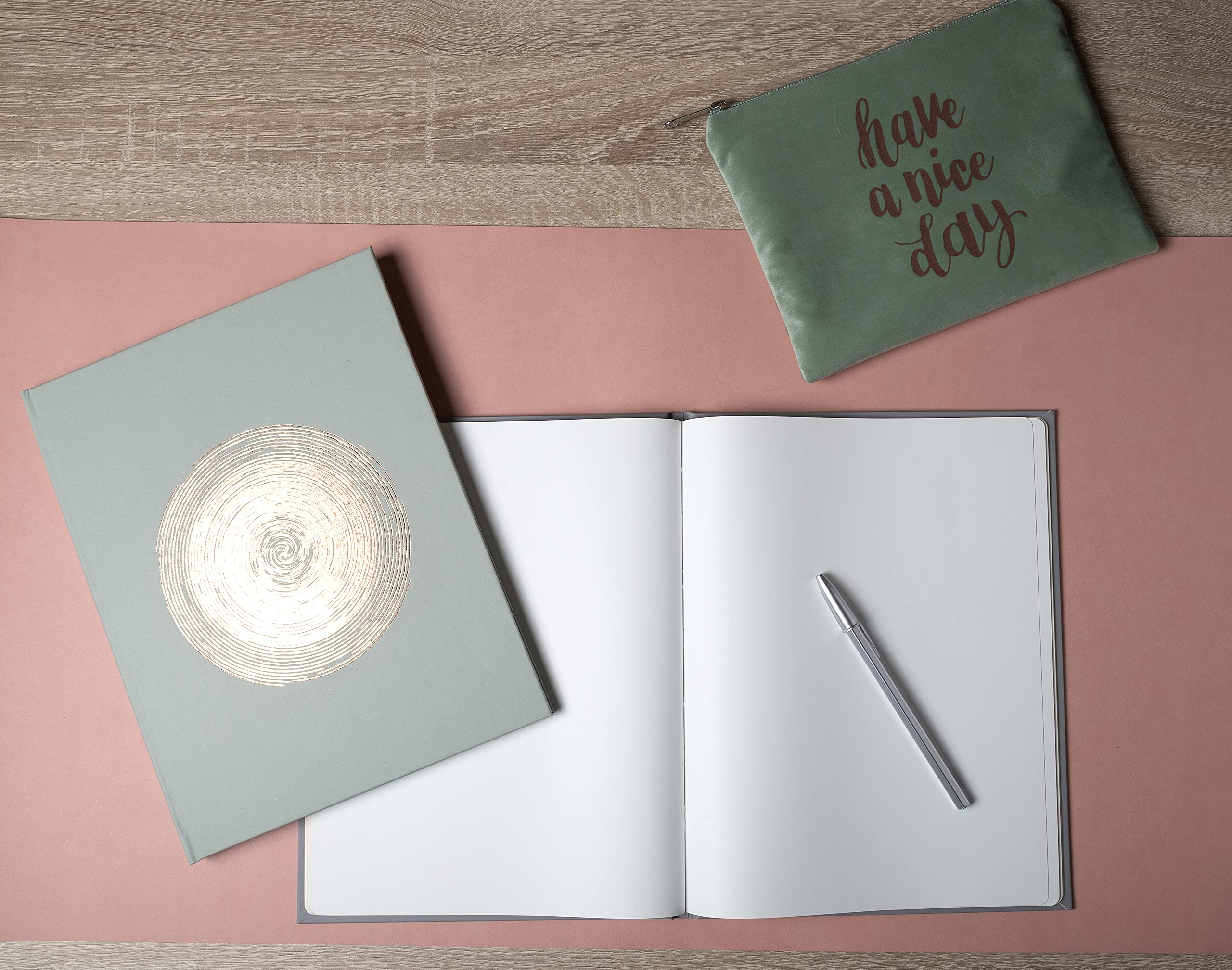 Exacompta - Ref. 47982E - 1 Guestbook 100 pages Ellipse gold edge - Green, vertical - Image 4