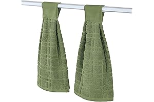 Collections Etc Hanging Tufted Design Kitchen Towels with Touch Tab Closure