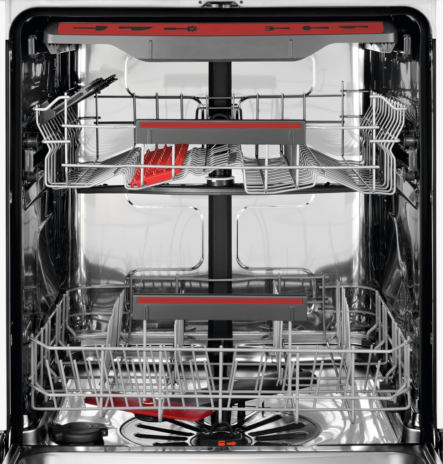 AEG FSK64907Z Dishwasher interior with racks