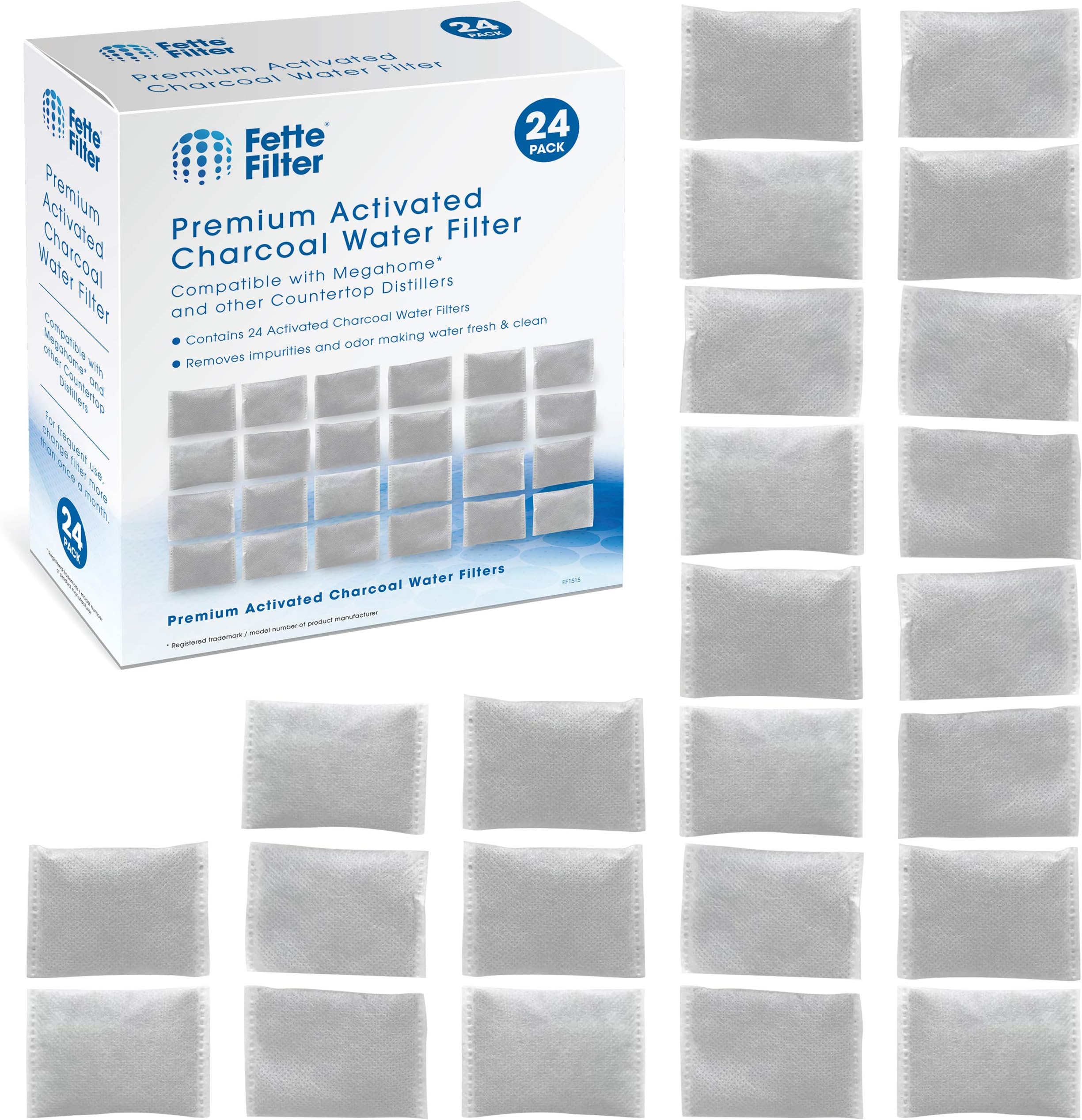 Countertop Distillers Water Filters Compatible with Megahome and Other Counter Top Water Distiller Models. Pack of 24