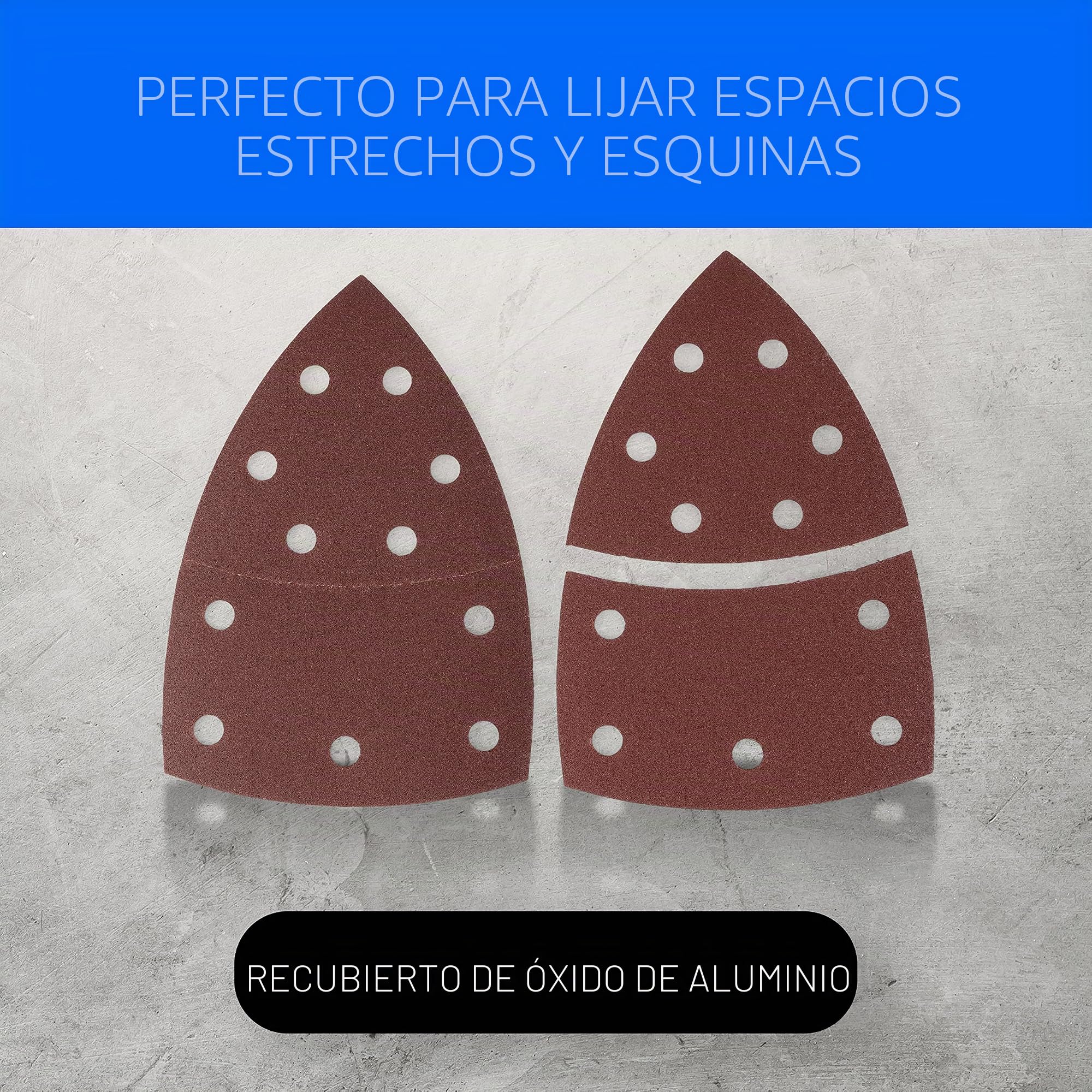 300 triángulos de lijado Prio, 11 orificios, 105 x 152 mm, 50 granos 40-60, 80-120, 180-240, para lijadoras múltiples, hojas de lija, almohadillas triangulares