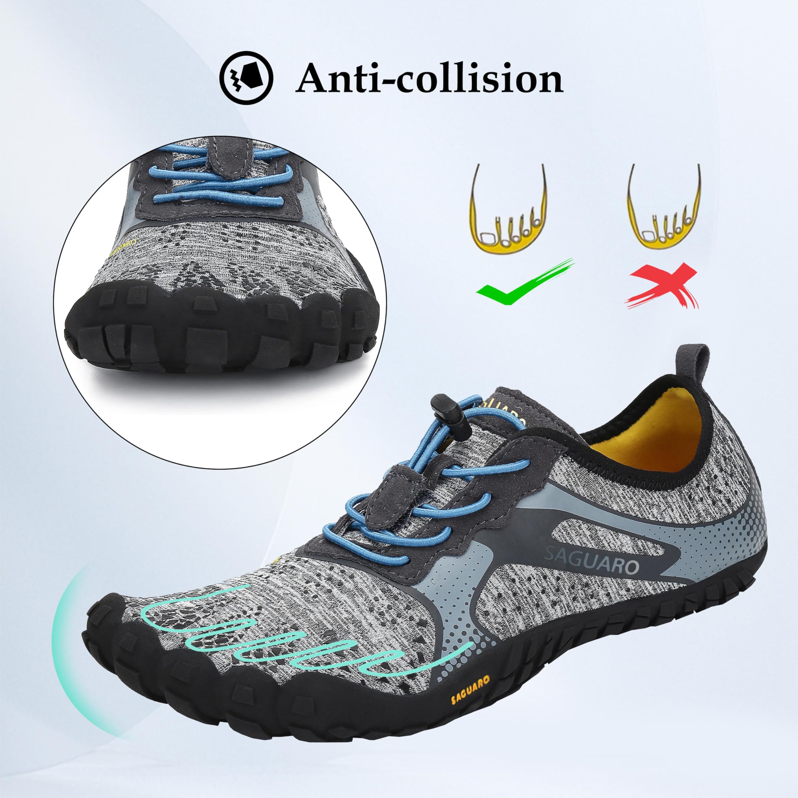 SAGUARO Scarpe Barefoot Minimaliste Uomo Scarpe da Trail Trekking Scarpette da Scoglio