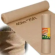 iropro 40 Inch x 75 Feet Garden Burlap Fabric - Heavy Duty Burlap Roll, High Denisty Jute Fabric Natural Burlap for Plant Protection, Weed Barrier, Wedding Decor and DIY Crafts
