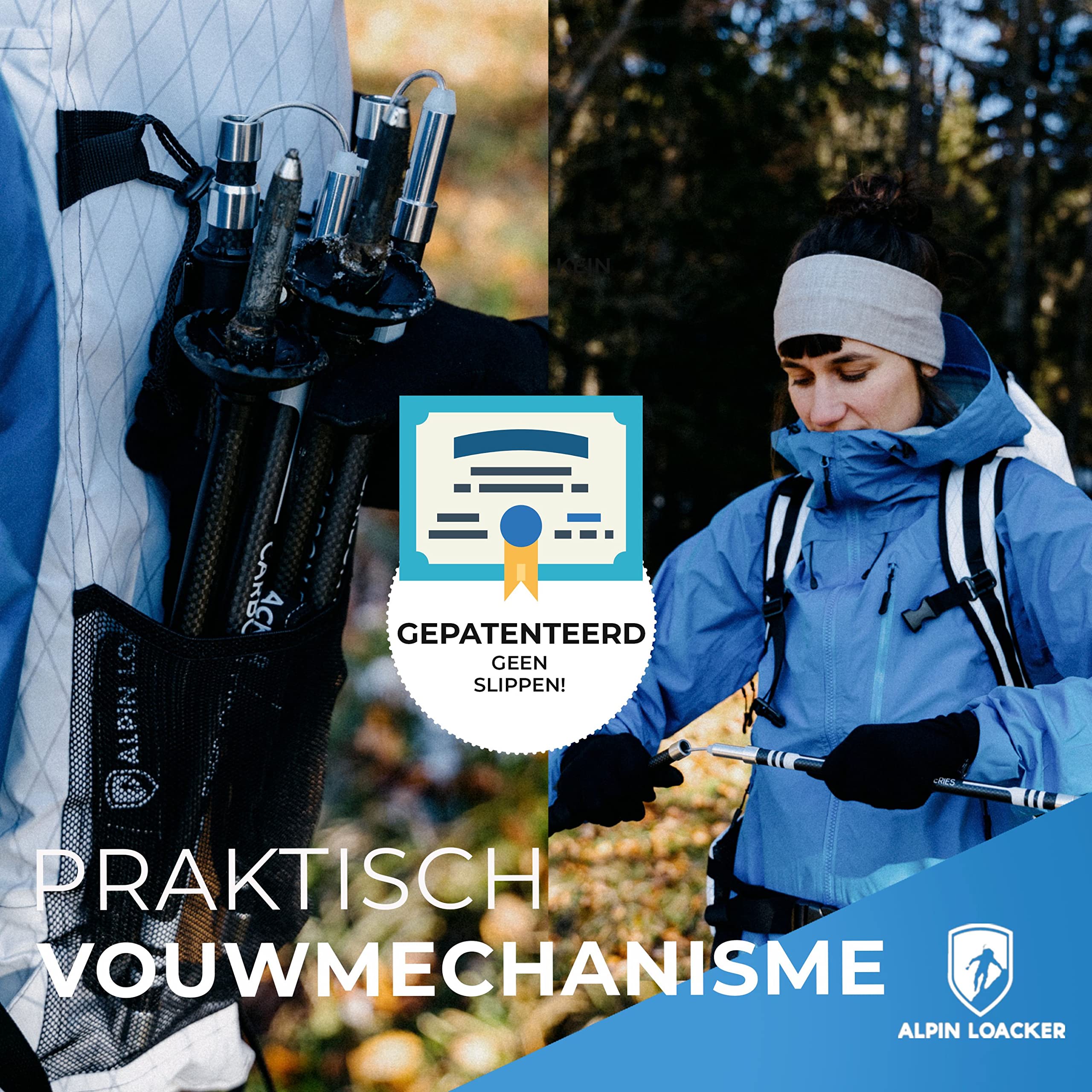 Alpenstock télescopique personnalisé en usine 6061 bâtons de trekking pliants en