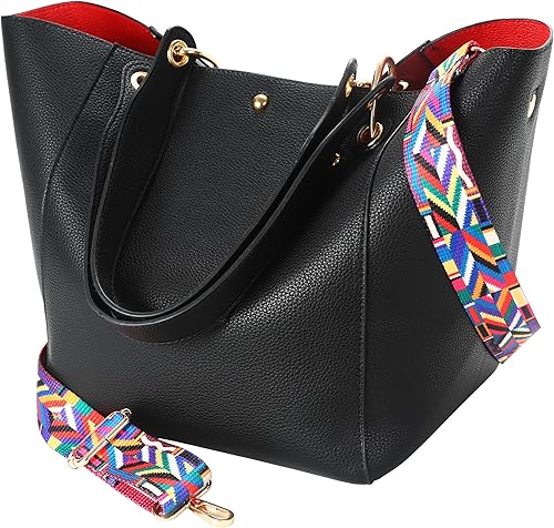 Bolso de mano de trabajo de cuero para mujer, bolso impermeable de gran capacidad, bolso de hombro grande para mujer, color negro