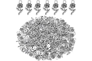 OIIKI 100PCS 3D Rose Charm Pendants: Enchanting Florals for Jewelry Creations