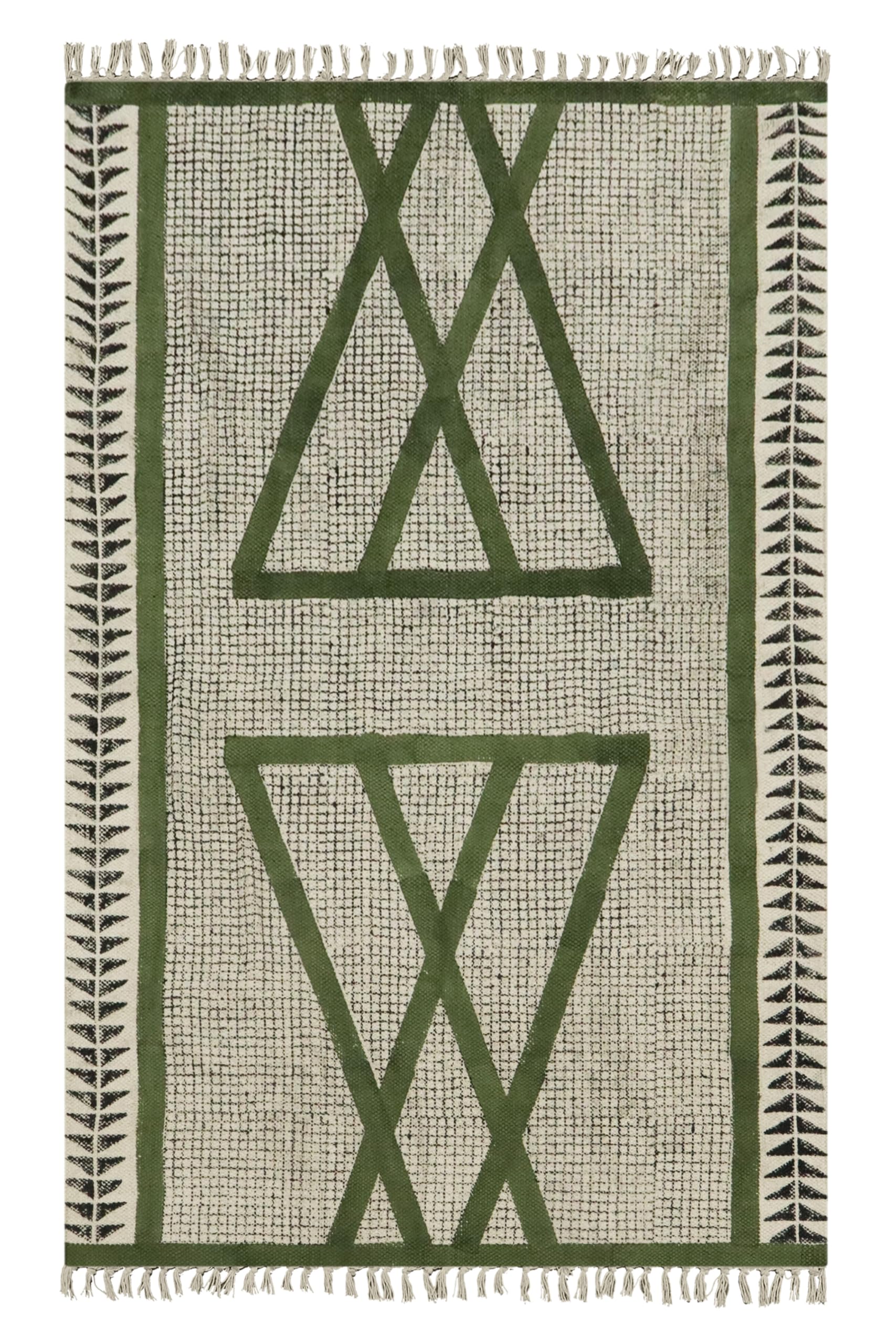 Tapis de couloir bohème en coton imprimé main pour embellir votre entrée et terrasse