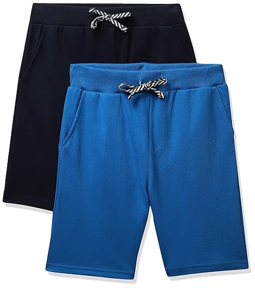Amazon Brand - Symbol Boys Shorts (SS21-SM-BSHO-PO2-155_Multi 3_9-10 Years)