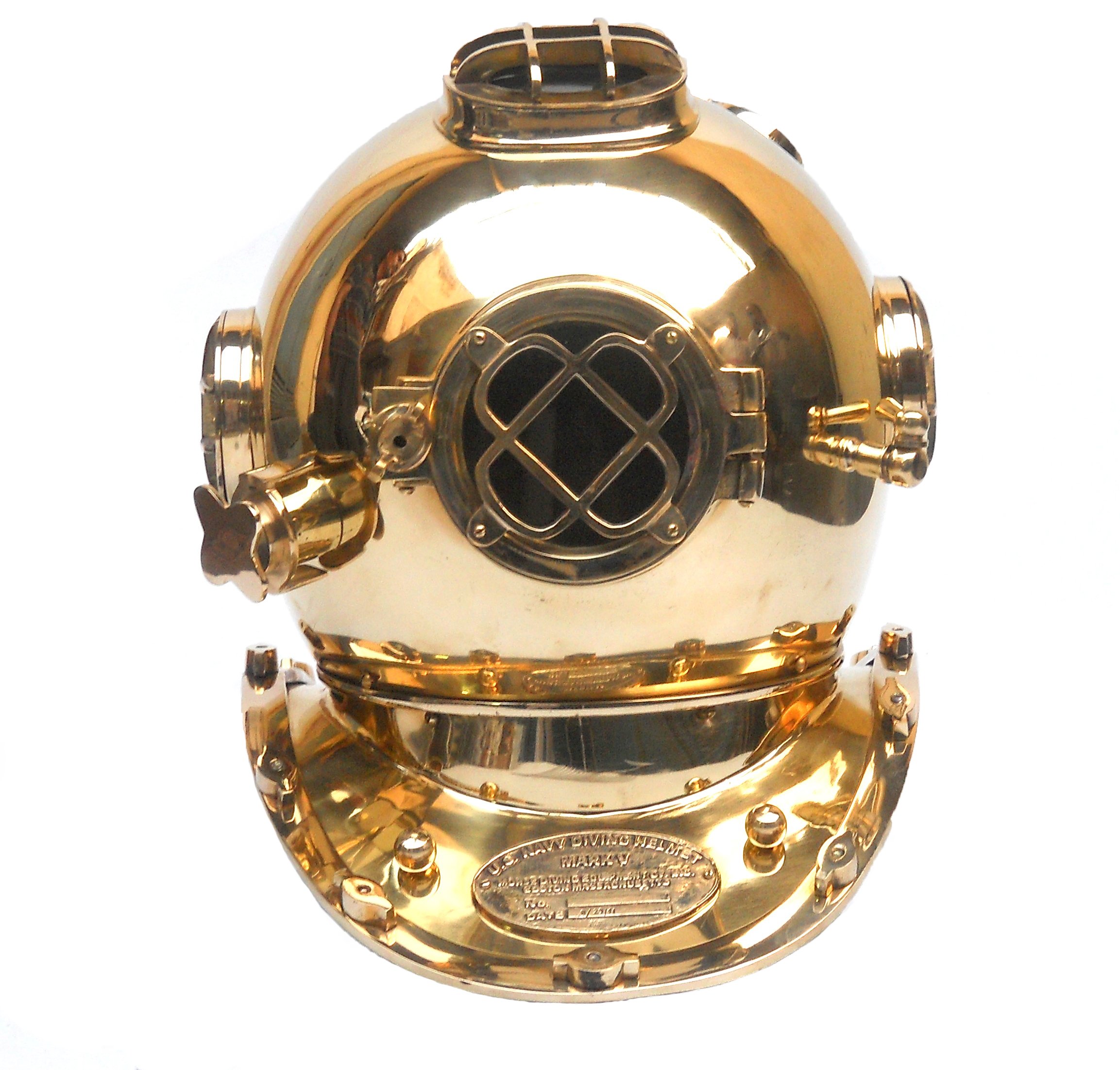Nagina International Nautical Divers Helmet Maritime Mark V Deep Diving Solid Brass Helmet