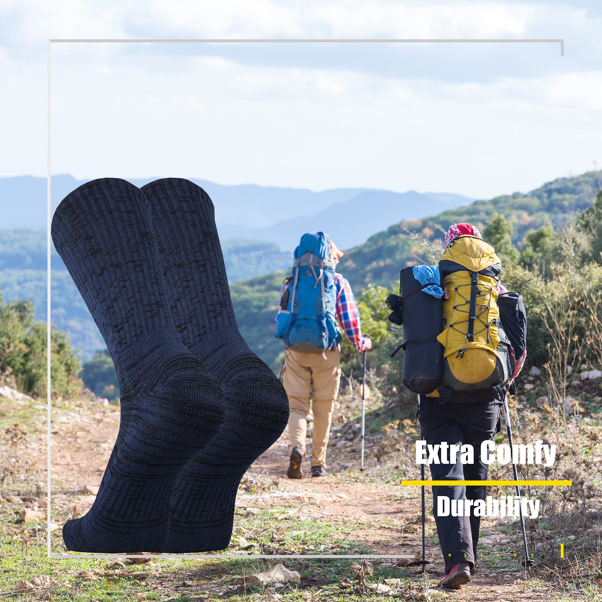 SOX TOWN Chaussettes de sport unisexes rembourrées pour homme et femme avec coton peigné évacuant l'humidité et performance respirante