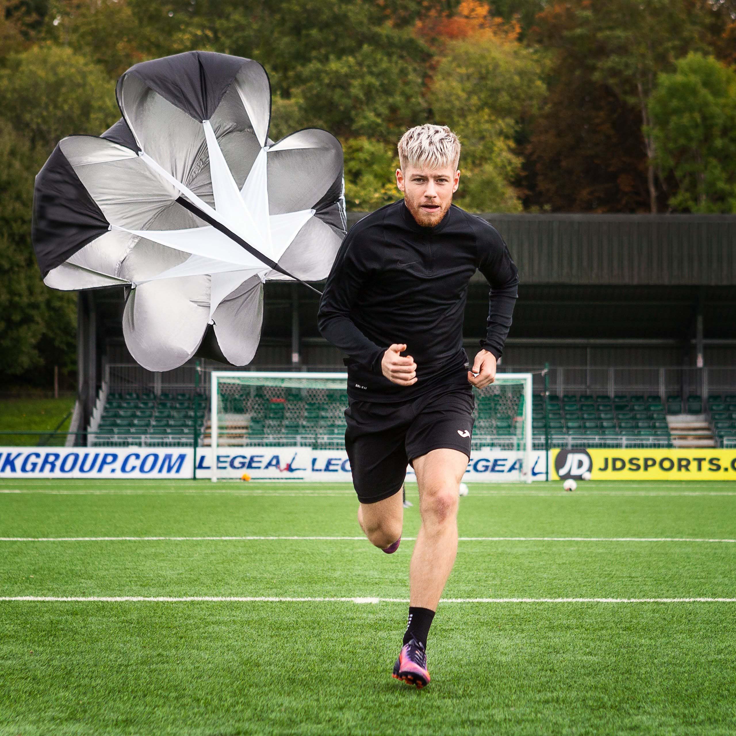 Paracadute da Corsa,Paracadute a Velocità 56 Pollici Paracadute Sportivo Paracadute da Allenamento di Velocità con Paracadute con Cinghia Regolabile Scivolo da Corsa per Stamina Forza Calcio Foratura