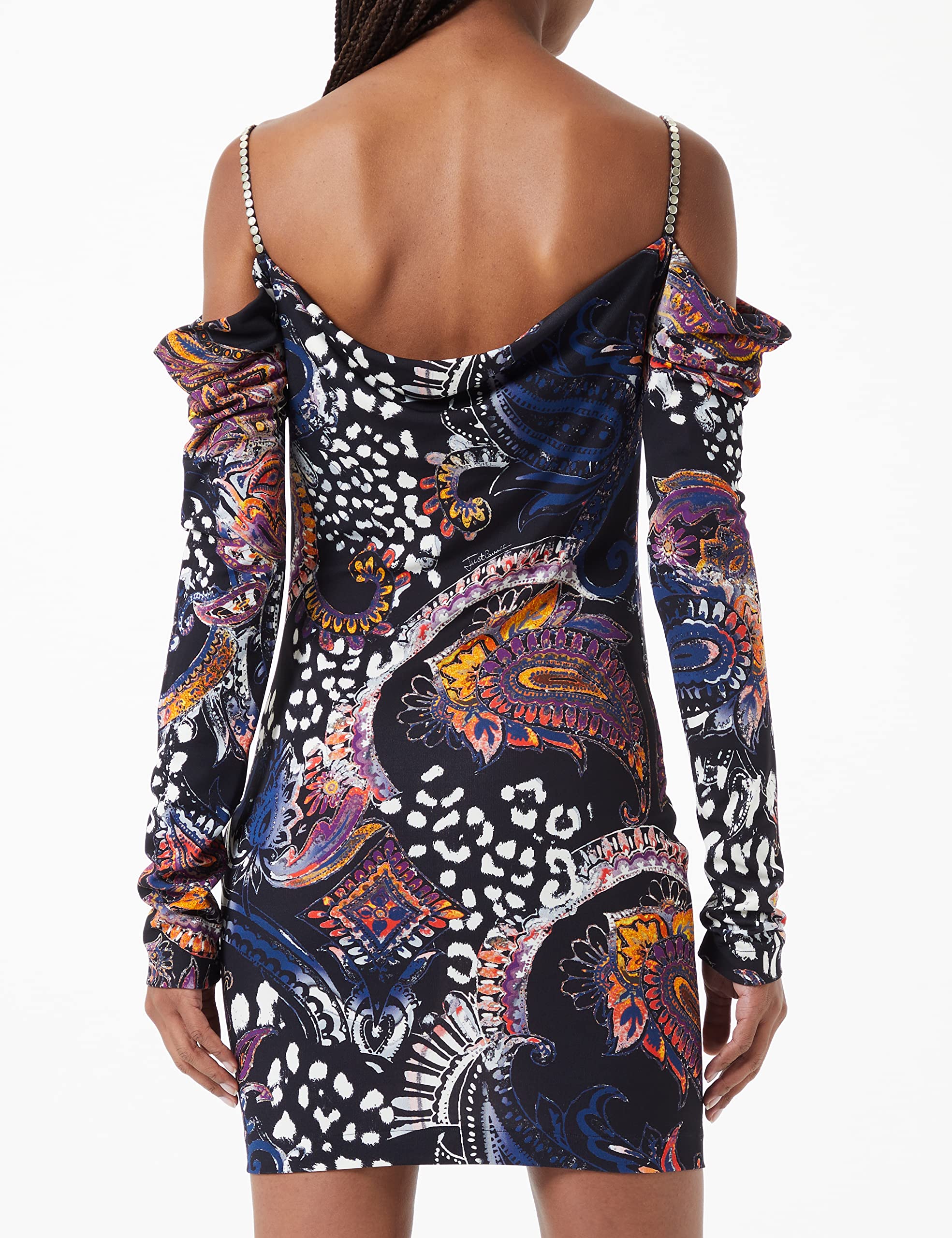 Just Cavalli Sukienka damska, 860s Black + Mix Color, 36