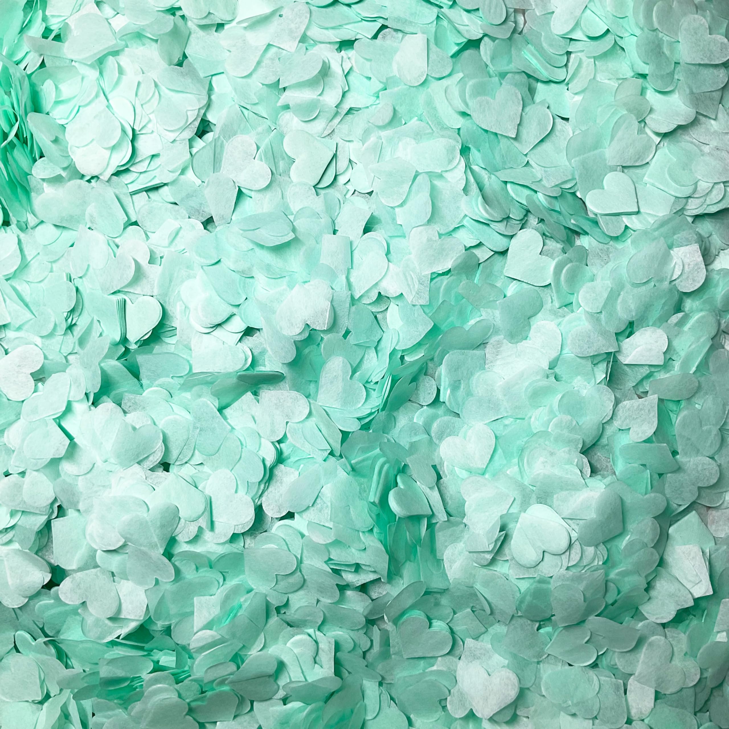 Biodegradable Heart Wedding Confetti | Eco-Friendly Tissue Paper Hearts | Many Colours (Mint Green, Sample (16g) 5 Handfuls)