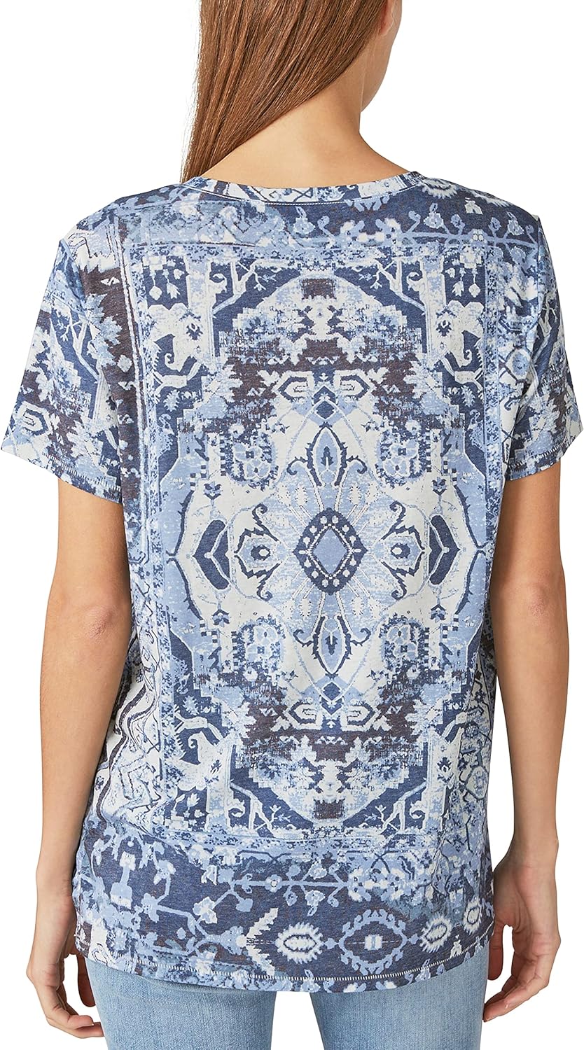Lucky Brand Womens Printed Scoop Neck Tee - Image 3