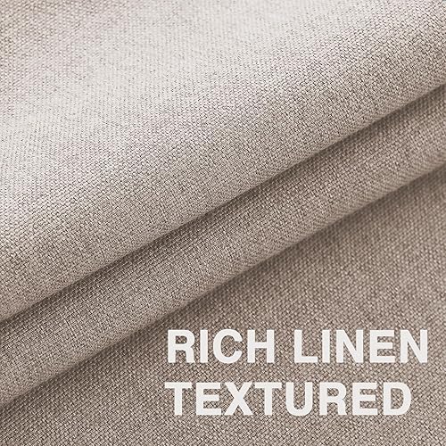 Miniatura 10 de FantasDecor Cortinas y cortinas de lino de 84 pulgadas para sala de estardormitorio, pestaña trasera y bolsillo para barra, cortinas rústicas con