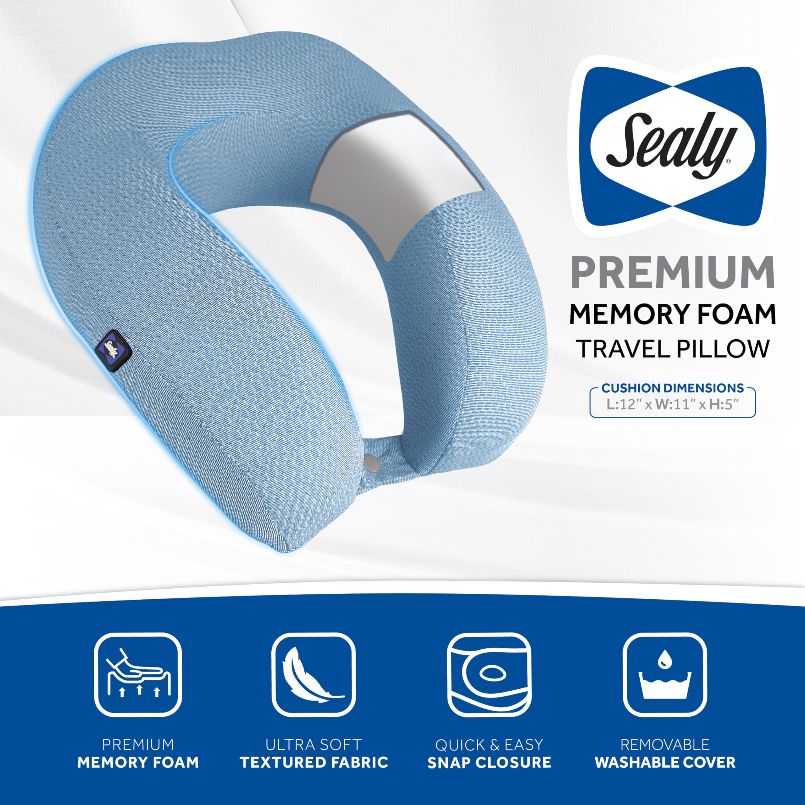 Amazon.com: Sealy Ergonomic Memory Foam Travel Neck Pillow
