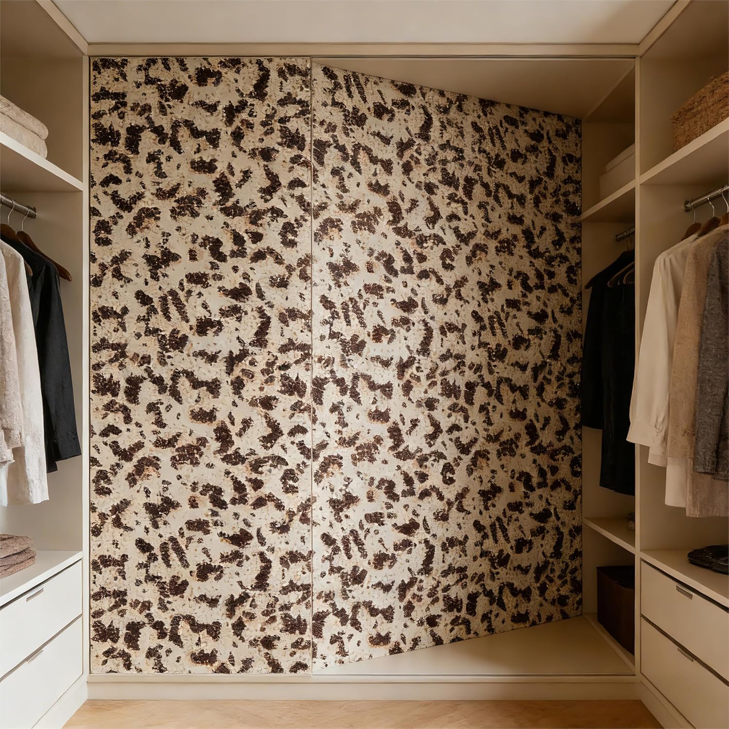 Peel and Stick Wallpaper Removable Self-Adhesive, Renter Friendly Waterproof Vinyl Contact Paper, Cheetah Self Stick Wall Paper for Bedroom Bathroom Cabinet Furniture Makeover, 17.5" x 118"