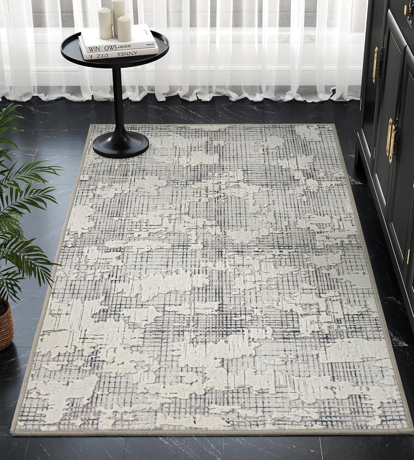 jxgzyy Ultra-Soft Non-Slip Runner Rug 2'2" x 3'11", Washable Runner Carpet for Entryway with Rubber Backing, Stain Resistant Floor Mat for Hallways Kitchen Bedroom, Pet & Senior Safe