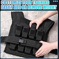 Vista 4 de Chaleco con peso ajustable de 35 libras para hombre, chaleco con peso de hierro para entrenamiento de fuerza, correr, ejercicio, construcción
