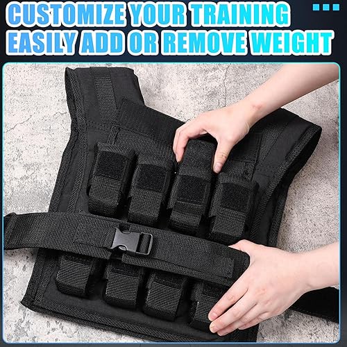 Miniatura 4 de Chaleco con peso ajustable de 35 libras para hombre, chaleco con peso de hierro para entrenamiento de fuerza, correr, ejercicio, construcción
