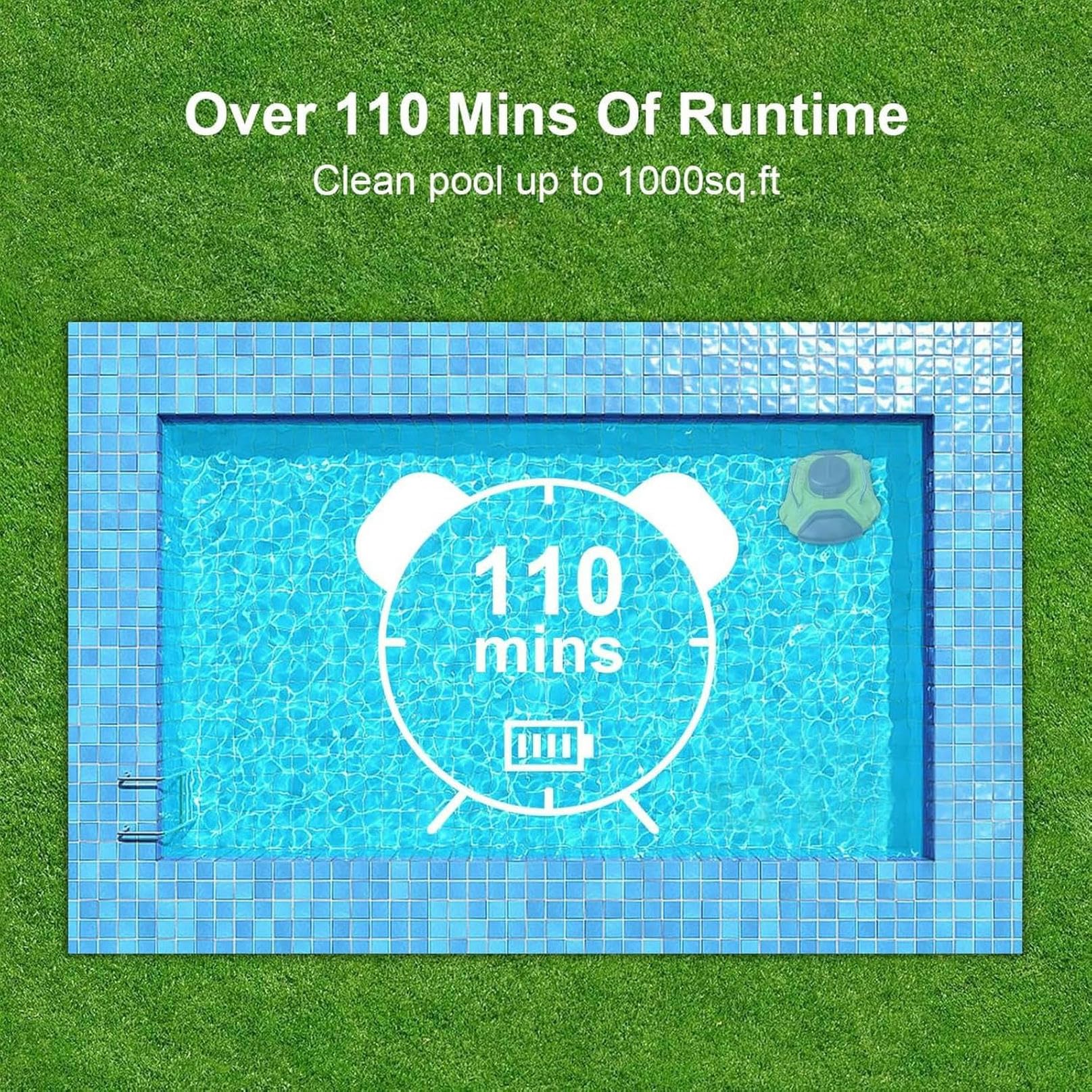 Aspirador de Hojas para Piscina, Limpiador automático subacuático, 4 Clips para Fijar el recogedor de Hojas, Piscina Plana sobre/enterrada