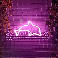 Vista 10 de JYWJ Dolphin Neon Sign,USB or 3-AA Battery Powered Neon Light,LED Table Decoration,Bedroom Wall Decoration,Birthday Gift,Wedding Supplies Business
