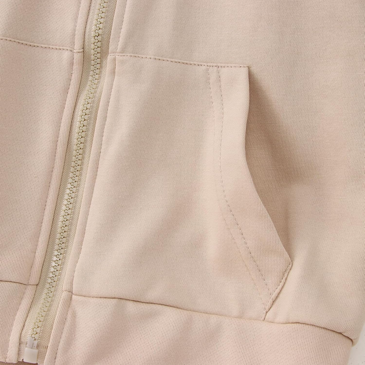 CM C&M WODRO AFUKUIA Girls Solid Jogger Set Active Zipper Long Sleeve Hoodie Sweatshirt and Sweatpants Kid Tracksuit Outfit