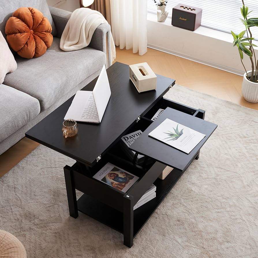 ローテーブル 収納付き センターテーブル天板昇降式 2倍展開引き出し付き Amazon.co.jp: ローテーブル 収納付き テーブル センター