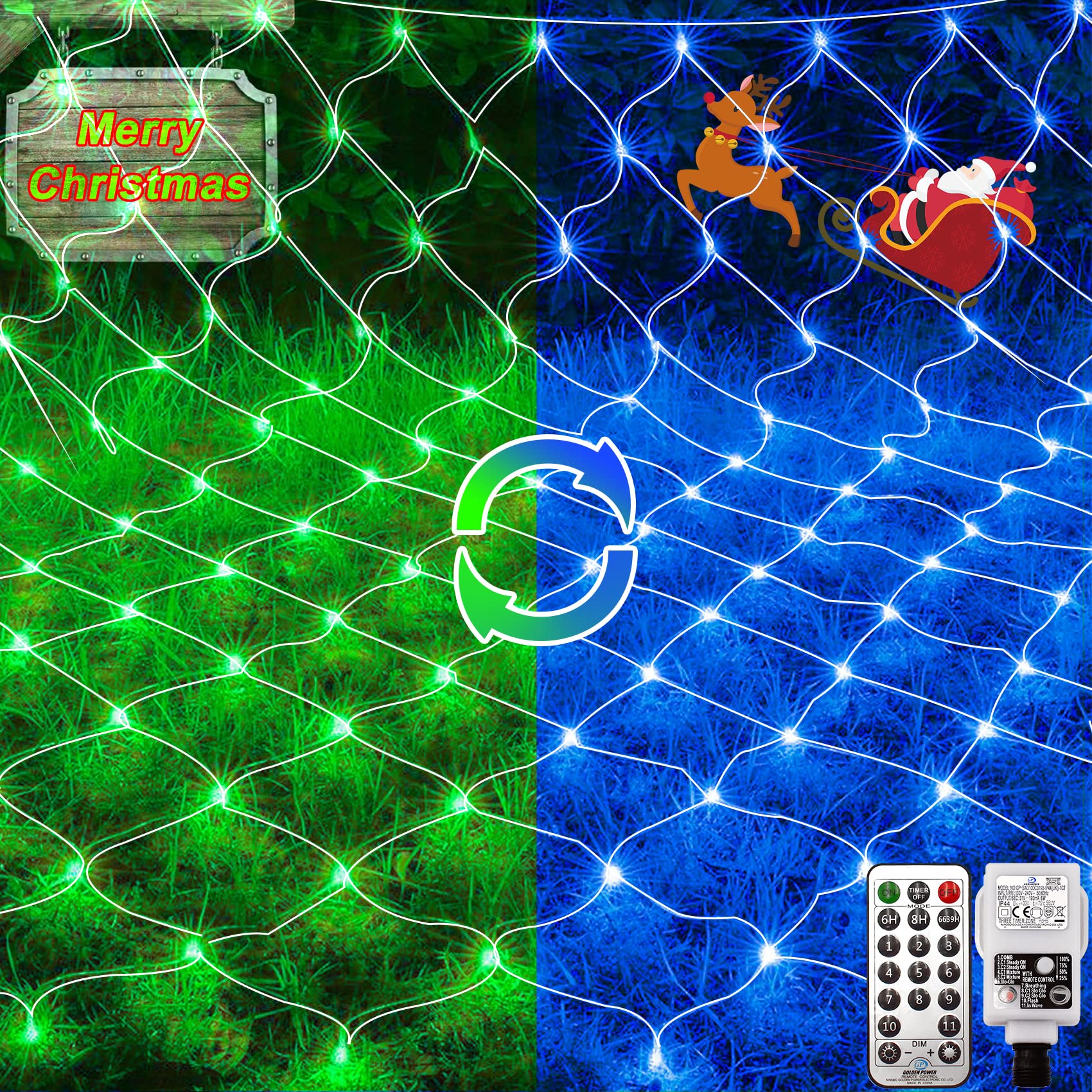 Buy Hezbjiti Outdoor Net Lights, 3M x 2M 200 LED Net Mesh Lights 11