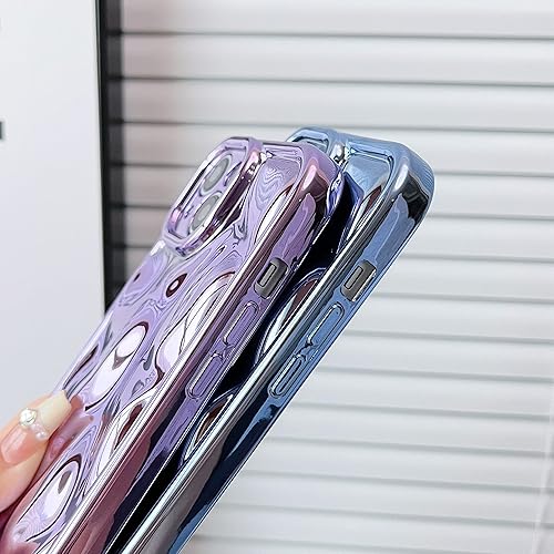 Miniatura 5 de Caseative Linda protección de lente de cámara con forma de ondulación de agua, suave compatible con iPhone (negro claro, iPhone 11)