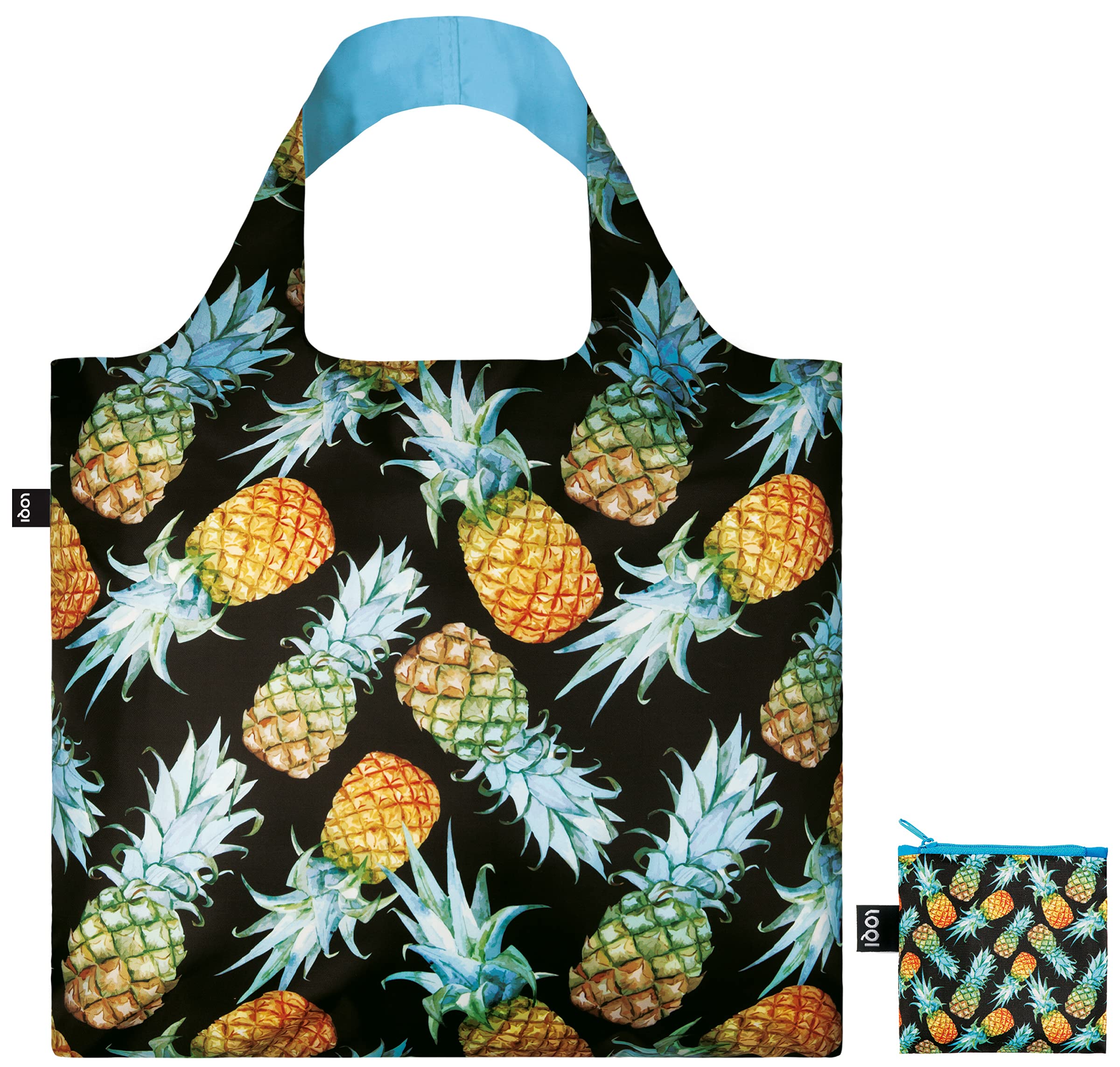 LOQI Juicy Pineapples Reusable Shopping Bag, Multicolor