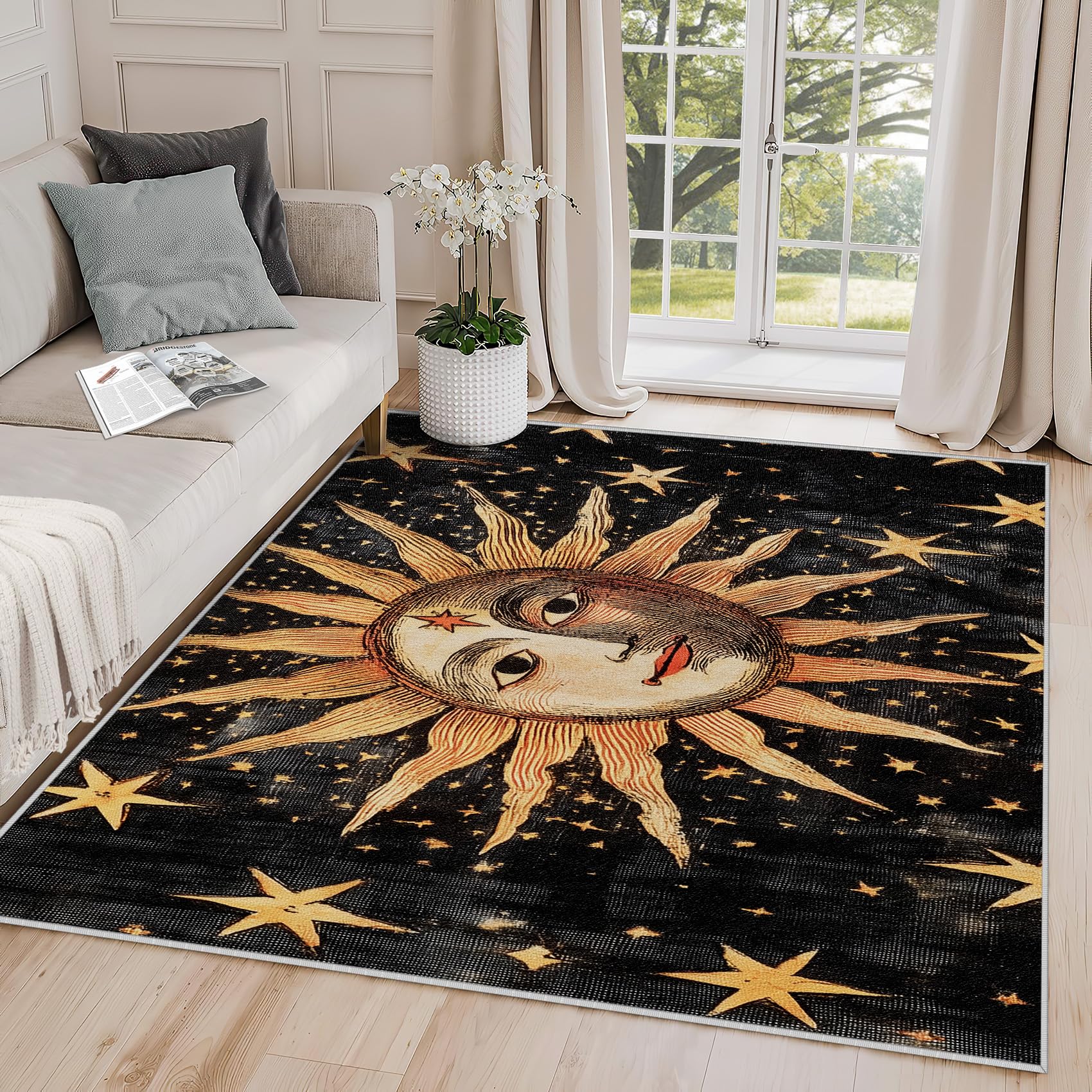 Amazon.com: Yoozitrees Sun and Moon Rug 8 X 10 - Sun and Moon Rug, 8x10 ...