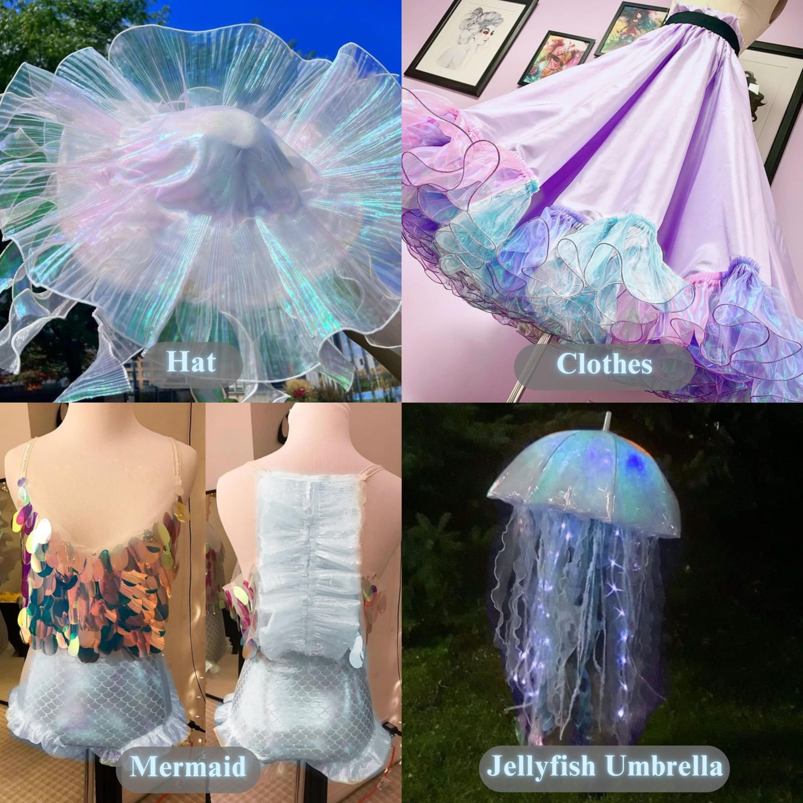 Amazon.com: Ruffle Pleated Chiffon Trim Iridescent Fabric Ribbon