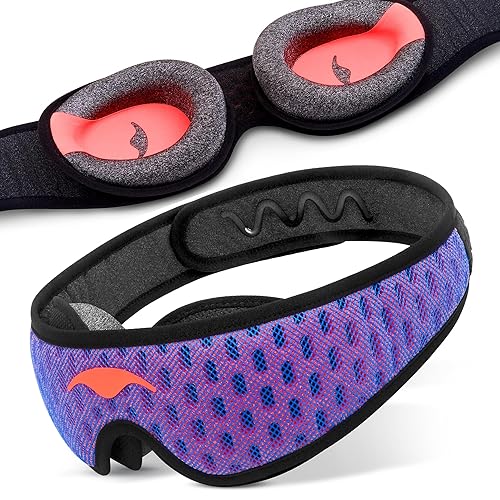 Manta Pro Sleep Mask - 100% Light Blocking Sleep Mask for Side Sleepers, Breathable and Comfortable, Spacious & Zero Pressure for Long Lashes, Perfect for Sleep/Travel/Nap/Shift Work