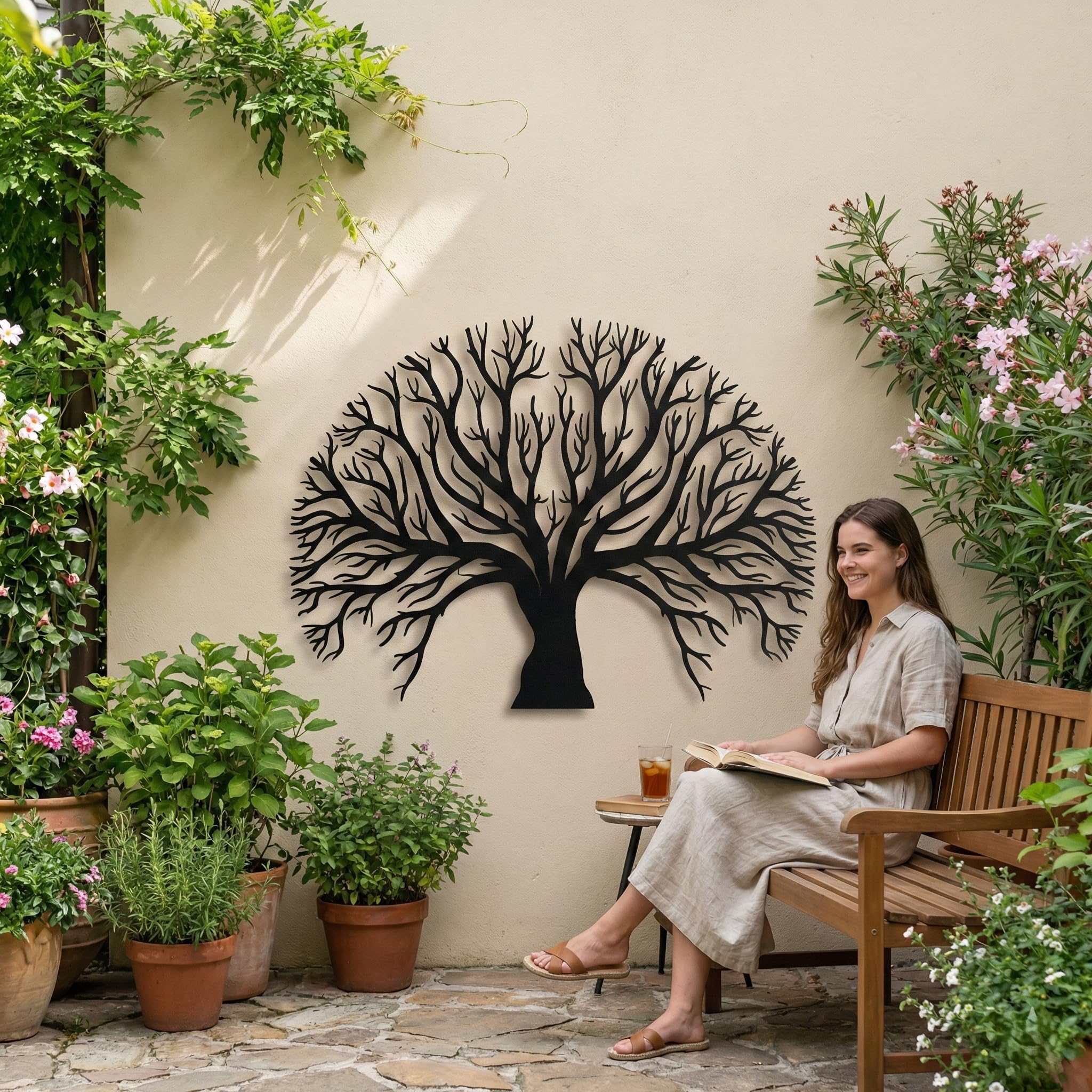 DEKADRON Arbre de vie - Décoration murale, Décoration murale en métal, Décoration de maison, Salon, Chambre, Cuisine, Salle de bain, Décoration de bureau (75x53cm / 30" L x 22" H)