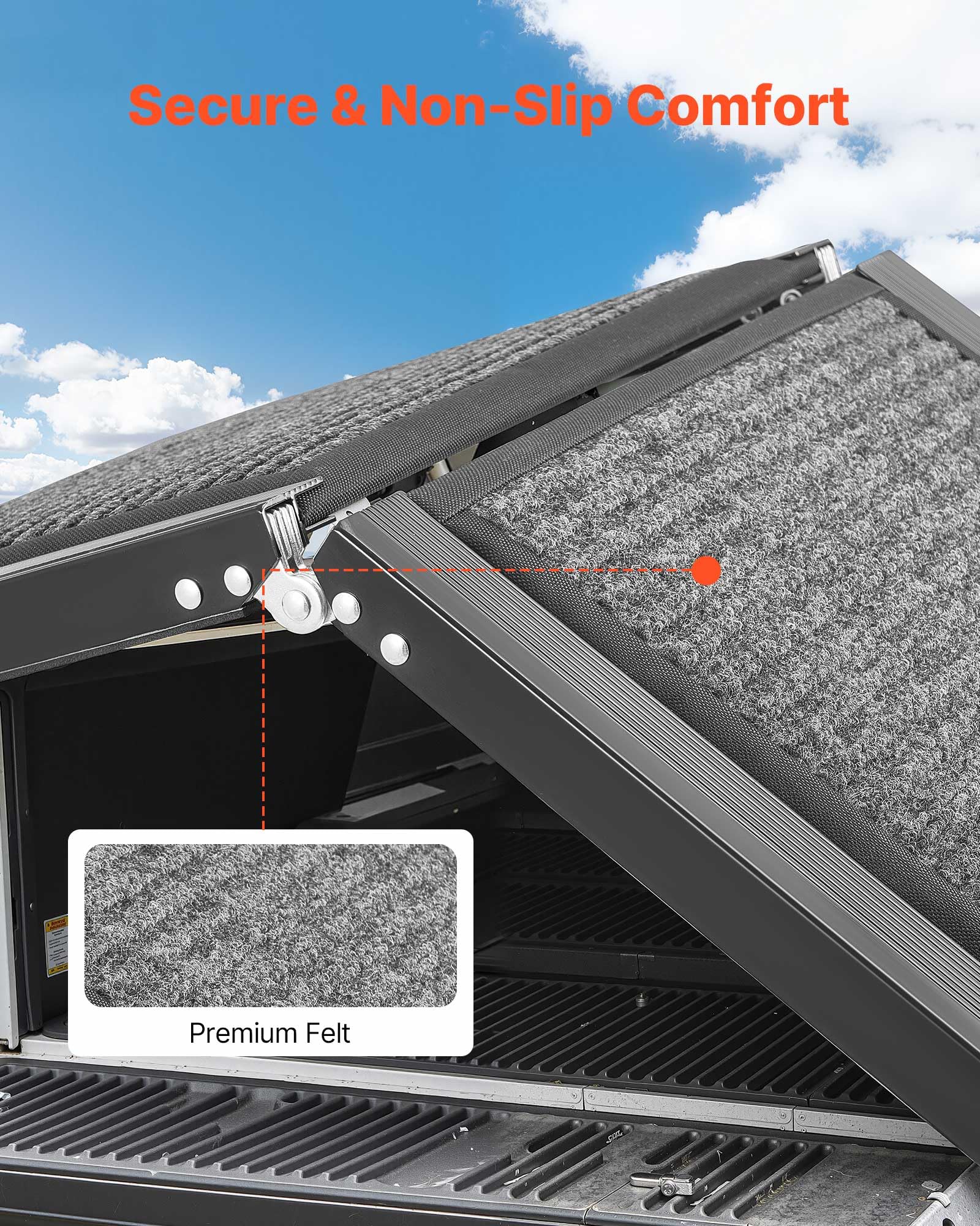 VEVOR Rampa para Perros para Coche, 160 x 43,2 cm, Plegable, para Perros Medianos y Grandes de hasta 113 kg, con Superficie de Fieltro Antideslizante, Portátil, para Exteriores, SUV y Camiones