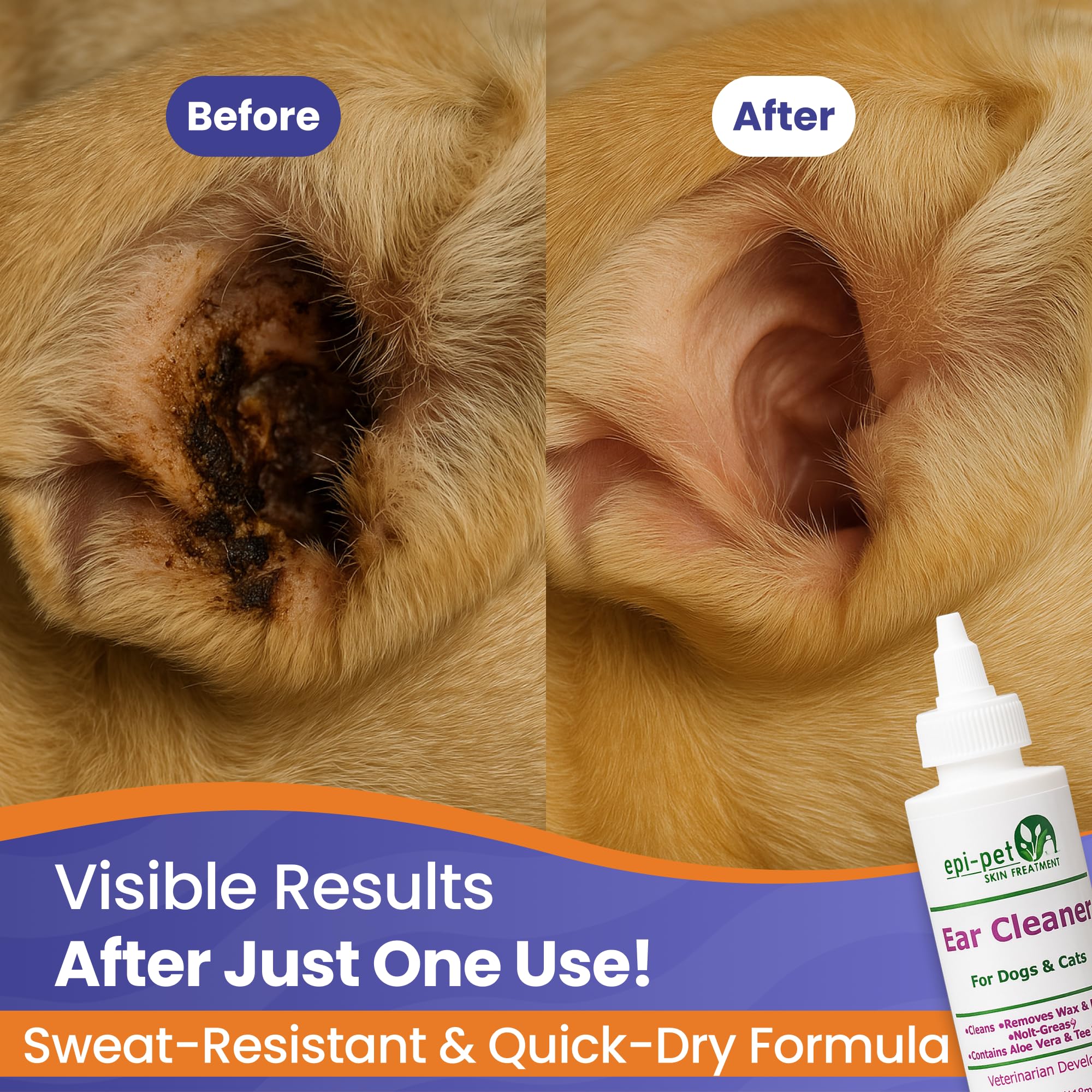 Epi-Pet Ear Cleaner for Dogs & Cats – Vet-Approved Ear Wash for Itchy, Smelly, Dirty Ears – Gentle, Alcohol-Free Formula – Removes Wax, Debris & Odor – Daily Ear Care for Pets – 4 oz - image 3