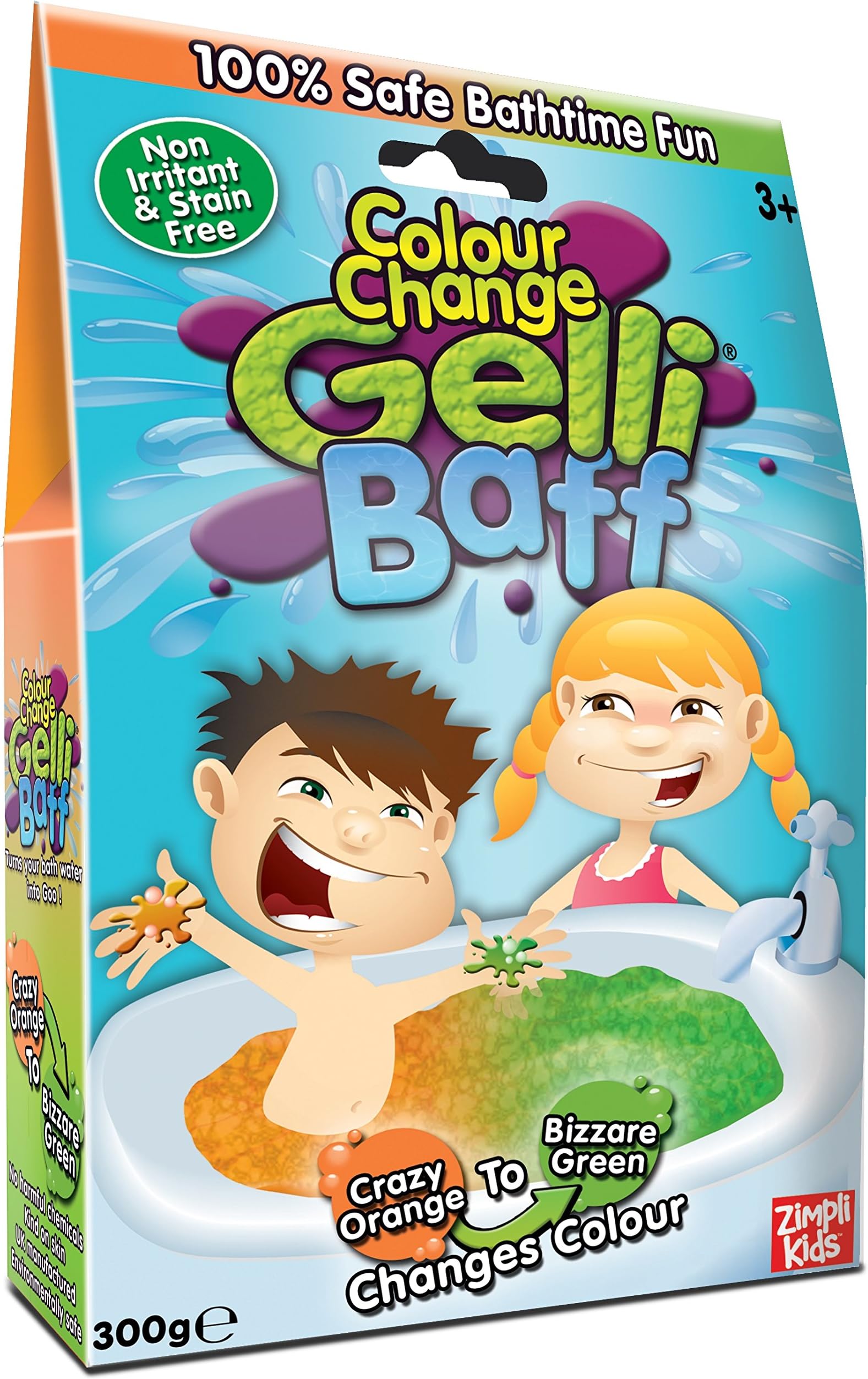Gelli Baff Colour Change Bubble Gum, Orange To Green