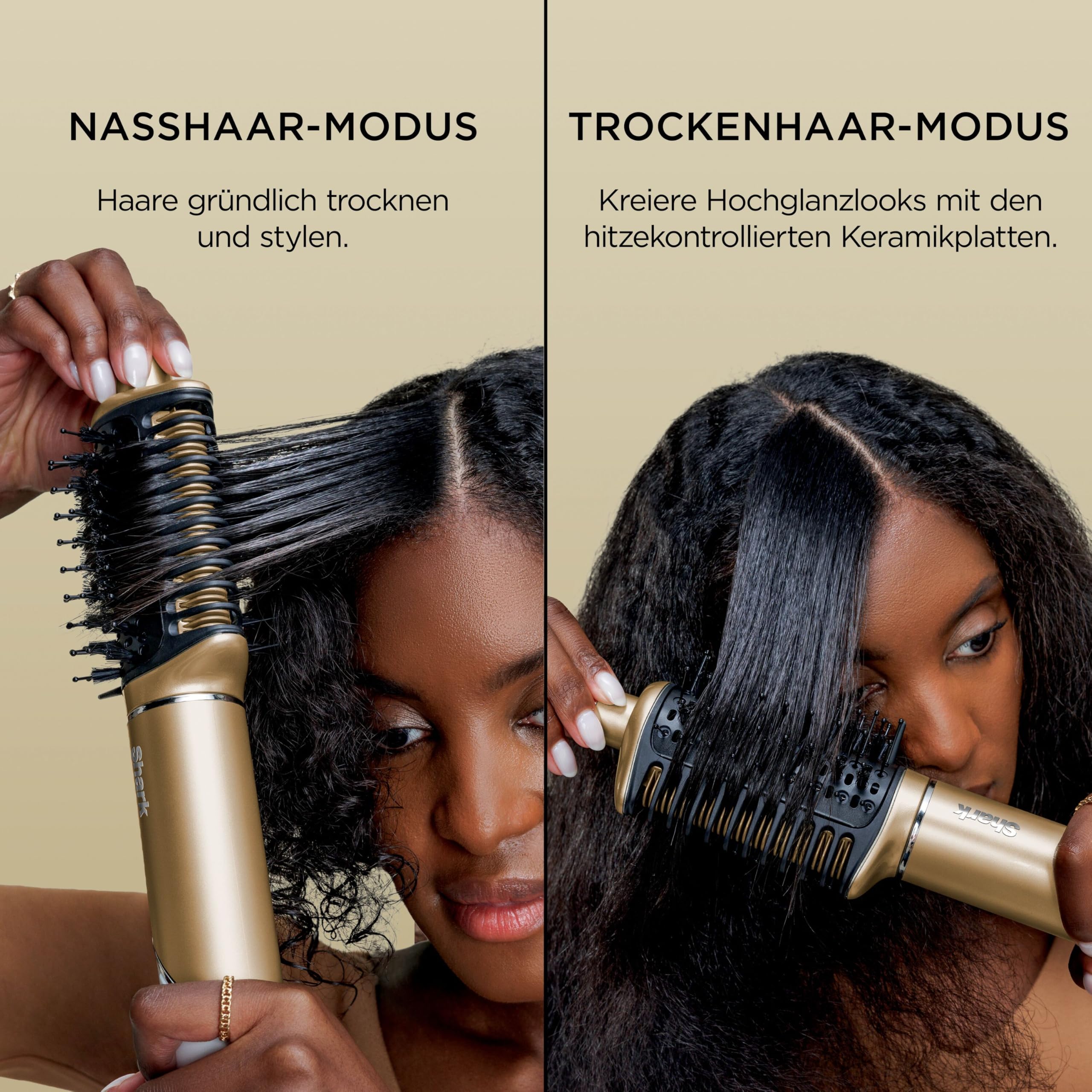 Shark Glam Multistyler Haartrockner mit Keramik Gloss-Lock-Technologie 4 Styling-Aufsätzen Silki Glossi HD6041SEU