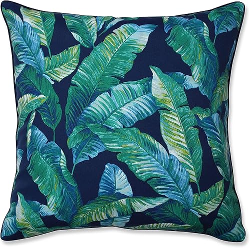 Vista 104 de Pillow Perfect Almohadas lumbares para exteriores/interiores, 11.5 x 18.5 pulgadas, azul marino Delray, 2 unidades Azul Delray Navy