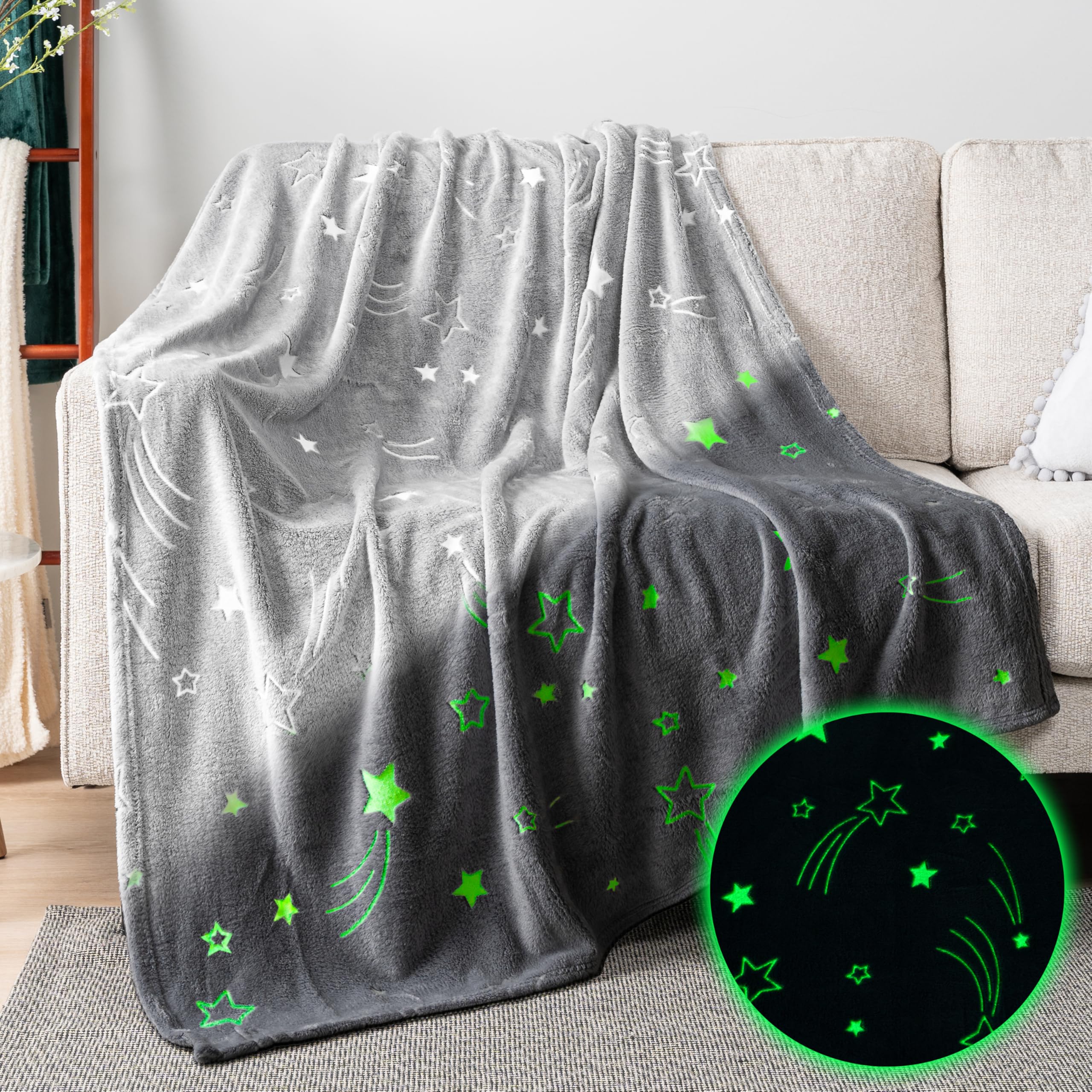 Amazon.com: PAVILIA Glow in The Dark Star Blanket - Gift for Girls 
