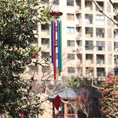Miniatura 6 de Campanillas de viento de tono al aire libre, tubos de aluminio, campanillas de viento de color de música de madera, para decoración de campanillas