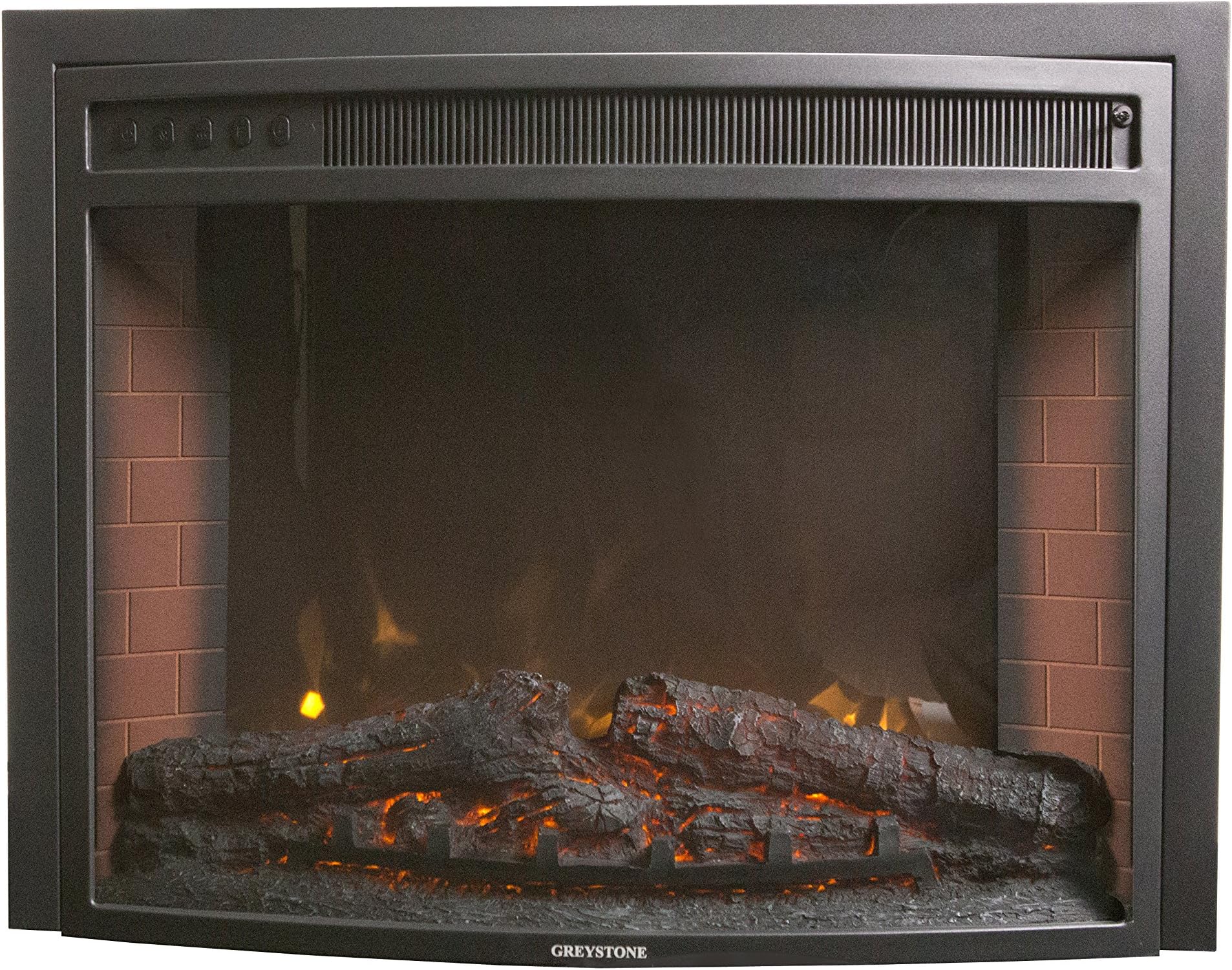 Greystone F2625 26" Curved Electrical Fireplace (with LED Display, Remote and Trim Kit)