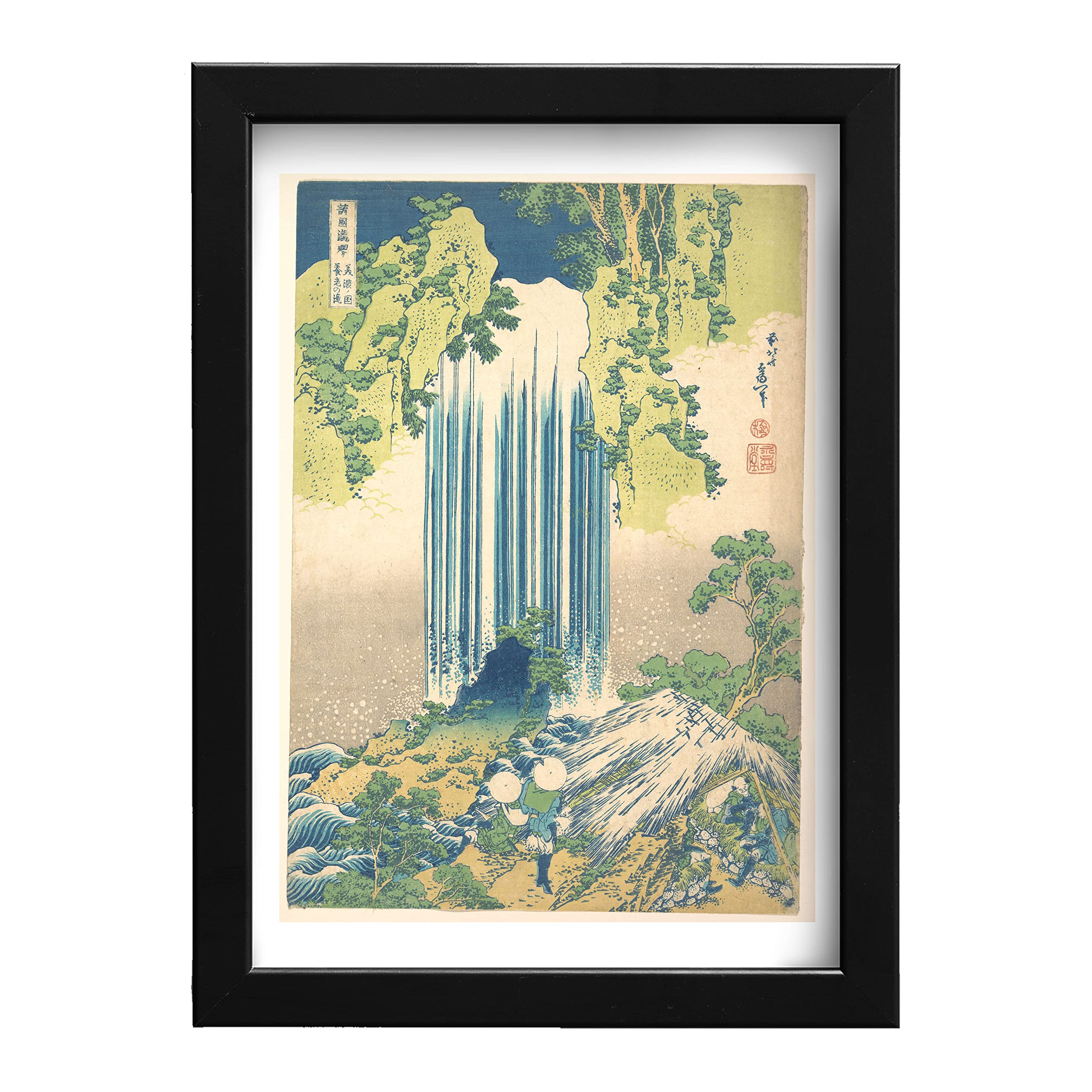Cascade de Yoro Hokusai cadeau idéal estampe encadrée moyen format