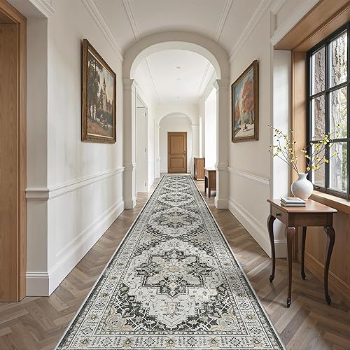 Miniatura 93 de Madane Alfombra lavable de 2 x 3 pies, alfombra de entrada pequeña, antideslizante, vintage, para entrada interior, alfombra de pelo bajo