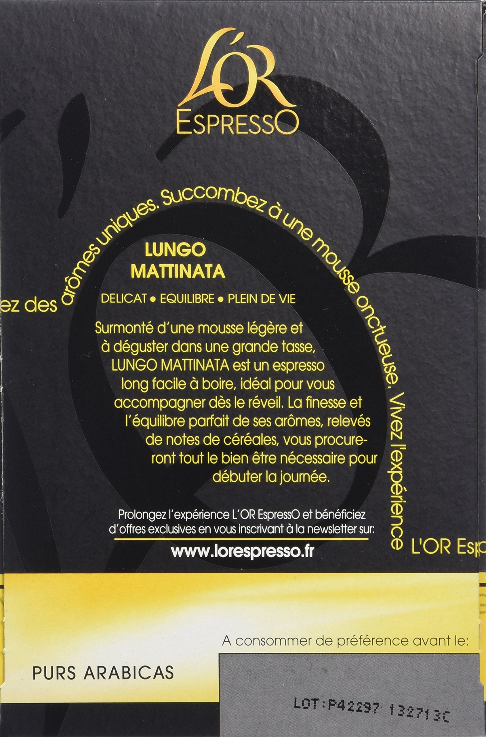 L'OR Espresso Gold Espresso Lungo Mattinata 10 Cápsulas Compatible con Máquinas De Café Nespressolot 4 (40 Cápsulas)